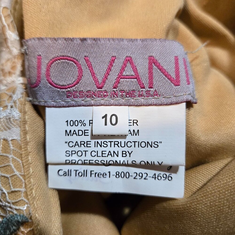 Jovani Floral Embroidered Mini Dress Size 10 Plunge Neckline Sequins All Over - Picture 5 of 13